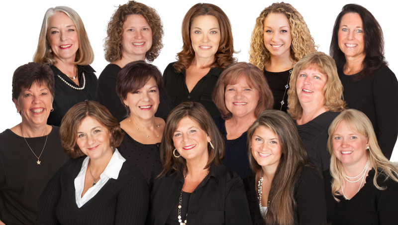 Shown in back (l-r) Sandra Jefferson, Tiffany Carver-O'Malley, Christy Brown, Chelsea Brown, Sherri Nowicki. In middle Kathy Wilson, Cyndi Brett, Beth Shinn, Karen Thomas. In front Amy Warick, Deebie Reed, Ashlee Reed Hidell, Cyndi MarshBrock Armington, franchise consultant.